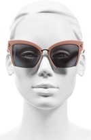 Thumbnail for your product : KENDALL + KYLIE Women's Brooke 55Mm Semi Rimless Butterfly Sunglasses - Dark Demi/ Matte Satin Black