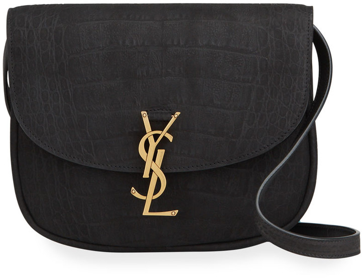 Saint Laurent Kaia Medium MockCroc Nubuck Crossbody Bag ShopStyle