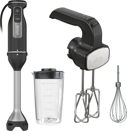  Ninja CI101 Foodi Power Mixer System, 750-Peak-Watt Hand  Blender and Hand Mixer Combo with Whisk and Beaters, 3-Cup Blending Vessel,  Black: Home & Kitchen