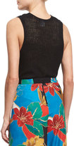 Thumbnail for your product : Alice + Olivia Rod Pointelle Cowl-Neck Tank, Black