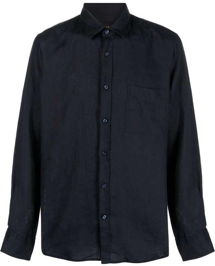 hugo boss linen shirt