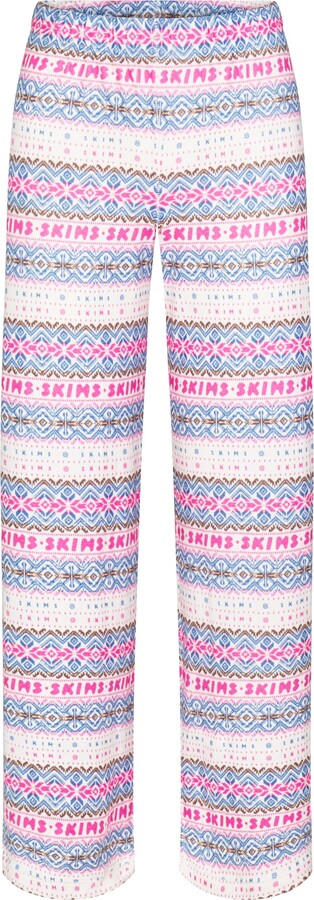 Logo Plush Pointelle Straight Leg Pant | Opal Fair Isle - ShopStyle