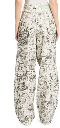 Off-White Oversized High-Rise Tomboy Graphic Jeans