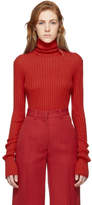 Thumbnail for your product : Victoria Beckham Red Sleeve Gathers Polo Turtleneck