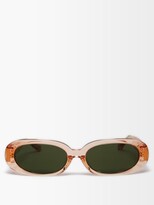Thumbnail for your product : Linda Farrow Cara Oval Acetate Sunglasses - Peach
