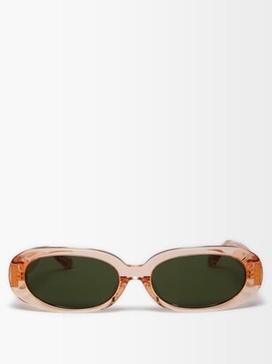 Linda Farrow Cara Oval Acetate Sunglasses - Peach