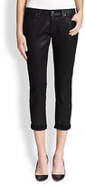 Thumbnail for your product : Paige Jimmy Jimmy Coated Cropped Skinny Jeans