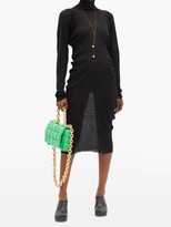 Thumbnail for your product : Bottega Veneta Roll-neck Rib-knitted Cotton-blend Sweater Dress - Black