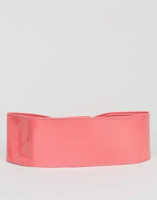 ASOS 80s Patent Waist Sash Belt With Square Buckle