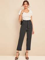 Thumbnail for your product : Shein Vertical Striped Straight Leg Pants