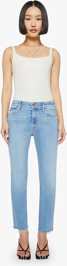 Mother PETITES The Lil Mid Rise Dazzler Ankle Fray