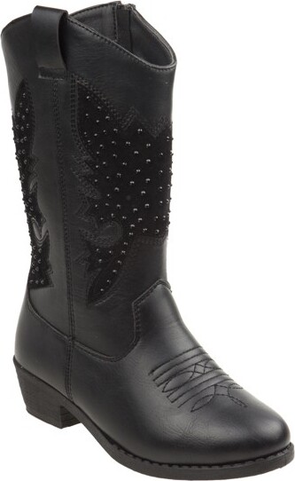 KensieGirl KensieGirlZip,UpToddlerHeelCowgirlBoots,Black,8