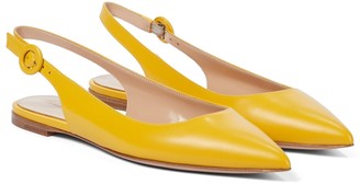 pointed toe yellow flats