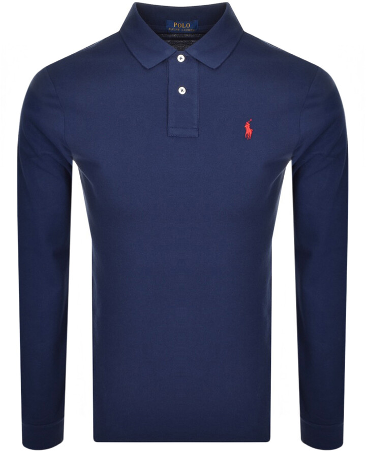Ralph Lauren Navy Long Sleeve Polo | Shop the world's largest collection of  fashion | ShopStyle UK