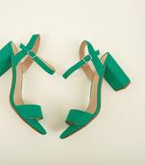 Thumbnail for your product : New Look Green Suedette Block Heel Sandals