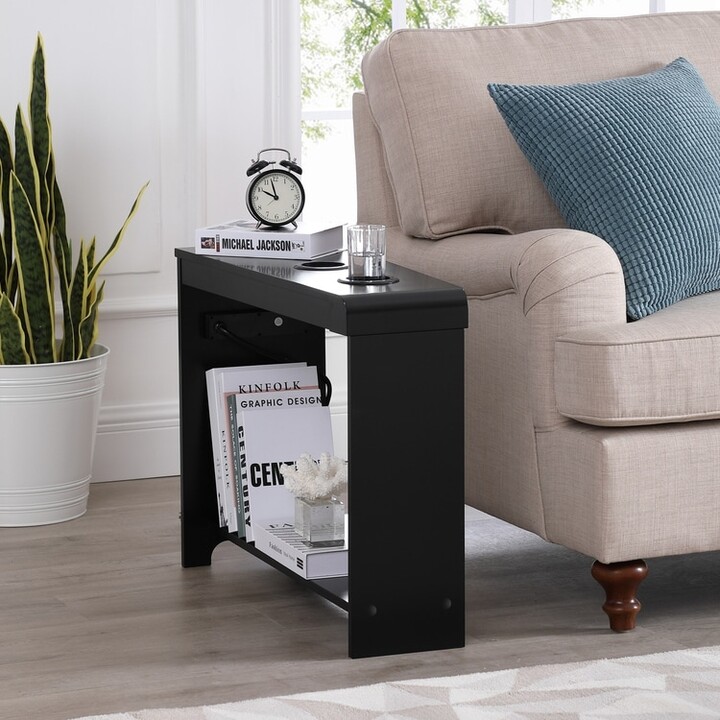 Home Imports Emporium Narrow End Table with Charging Station, Side