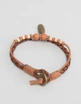 Thumbnail for your product : ASOS Leather Bracelet Pack In Tan With Feather Charm