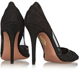Thumbnail for your product : Aquazzura + Olivia Palermo paneled mesh and suede pumps