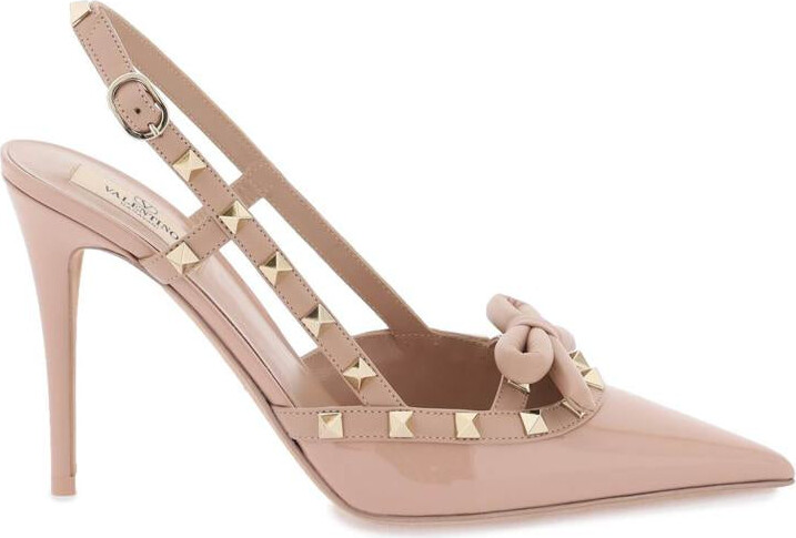 Valentino Garavani rockstud bow slingback pumps - ShopStyle