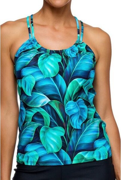 Next Women's Third Eye Swim Tankini Sporty 34B Curacao Palms