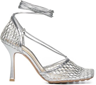 silver mesh pumps