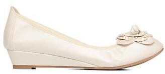 Enza Nucci Women's Emilie Wedge Heel Ballet Pumps In White - Size Uk 5.5 / Eu 39