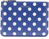 Thumbnail for your product : Comme des Garcons Polka-dot Leather Pouch - Navy Multi