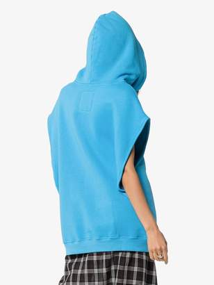 Adaptation Blue Velvet print sleeveless cotton hoodie
