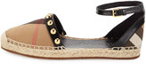Thumbnail for your product : Burberry Abbingdon St. Studded Espadrille Flat, Black