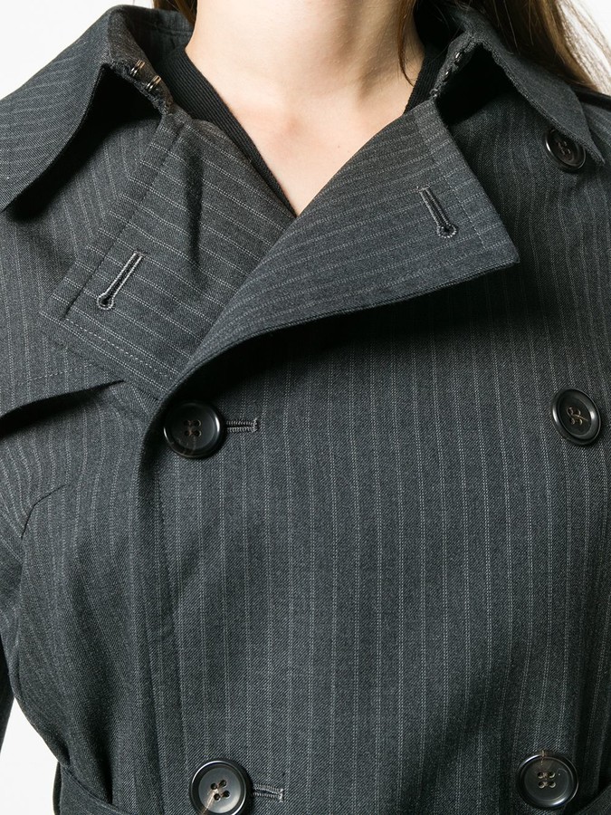 Junya Watanabe Pinstripe Trench Coat ShopStyle