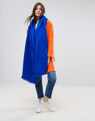 ASOS Supersoft Long Woven Scarf In Bright Blue