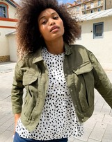 Thumbnail for your product : Brave Soul Frederique twill jacket with pocket detail in khaki
