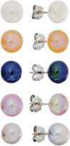 Thumbnail for your product : Revere Sterling Silver Set of 5 Pearl Stud Earrings