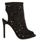 Thumbnail for your product : Carvela Gabby Black Laser Cut Out Heeled Shoe Boots