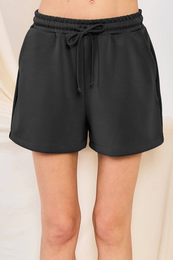 KLd. Signature Scuba Drawstring Shorts In Black