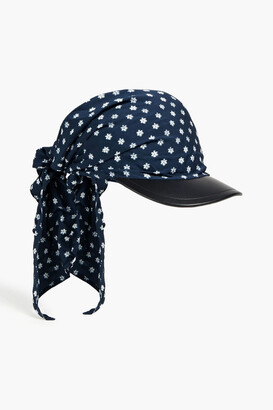 Rag & Bone Floral-print leather and woven cap