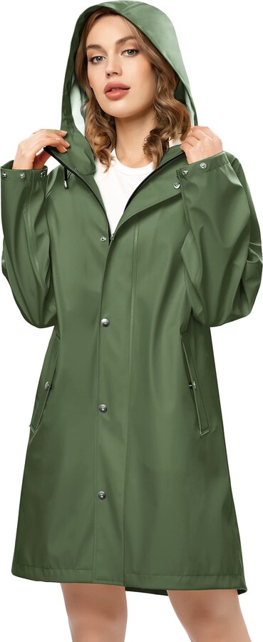 SoTeer Rain Jacket Women Floral Lined Hooded Lightweight Raincoat Waterproof Outdoor Windbreaker S-XXL 