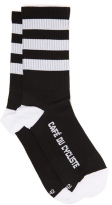 Café Du Cycliste Skate Stripe Stretch-knit Socks - Black Multi
