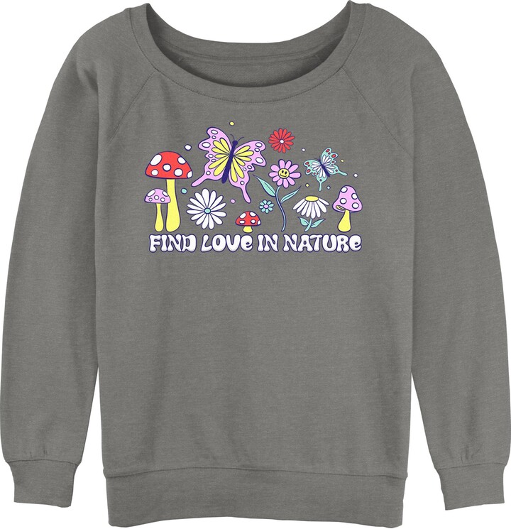 Fifth Sun Women's Juniors' Find Love in Nature Sloucher Terry