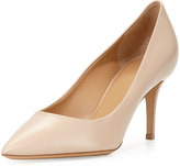Thumbnail for your product : Ferragamo Susi Leather Point-Toe Pump, New Bisque