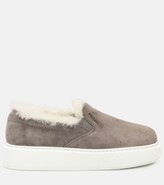 Thumbnail for your product : Prada Shearling-lined slippers