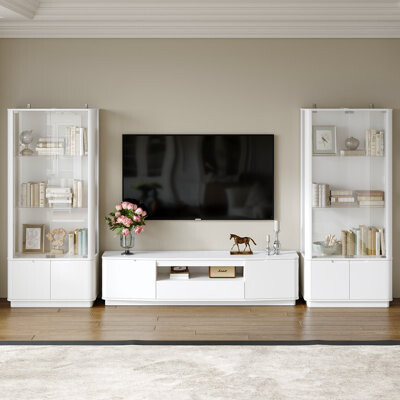 Everly Quinn Elegant Entertainment Center With Light