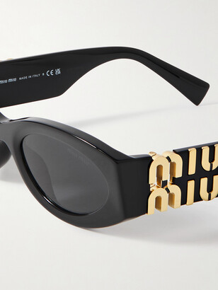 Miu Miu Eyewear Glimpse Oval-frame Acetate Sunglasses