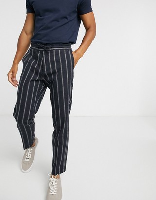 Jack and Jones linen vertical stripe pants with drawstring waist -  ShopStyle Chinos & Khakis