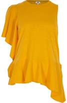 Thumbnail for your product : River Island Womens Yellow asymmetric frill tank top