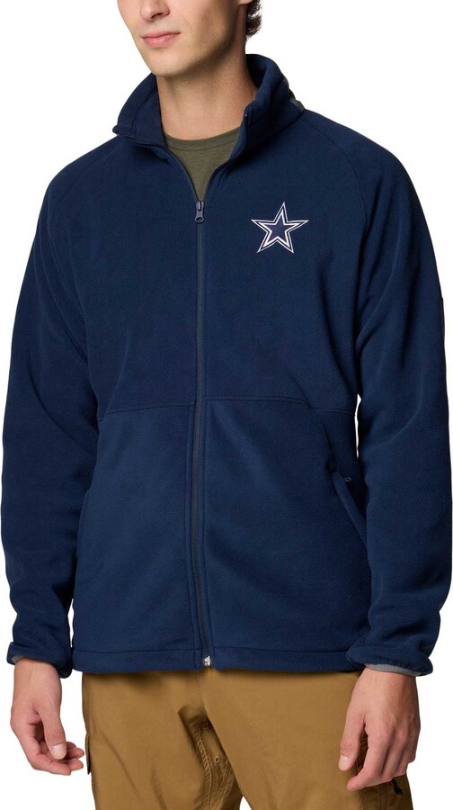 Men's Columbia Navy Dallas Cowboys Big & Tall Flanker IV Fleece Full-Zip Jacket