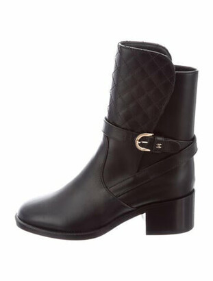 Chanel 2019 Interlocking CC Logo Riding Boots Black