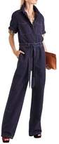 Thumbnail for your product : Burberry Belted Cotton And Linen-blend Jumpsuit