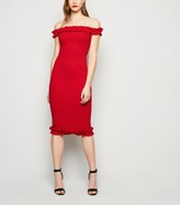 Thumbnail for your product : New Look Missfiga Ruffle Trim Midi Bodycon Dress