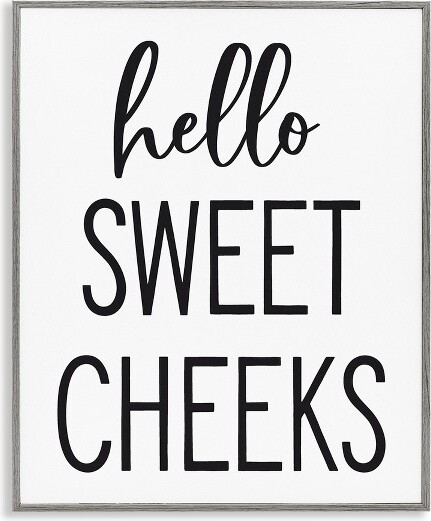 Stupell Industries Hello Sweet Cheeks Silly Bathroom Washroom Humor, 14" x 11"